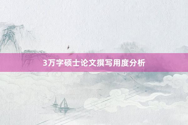 3万字硕士论文撰写用度分析